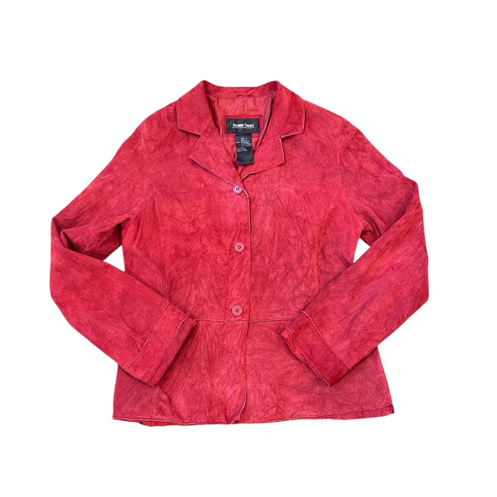 Vintage 1980's Brandon Thomas Suede
Red Leather Jacket‎ Womens Size L